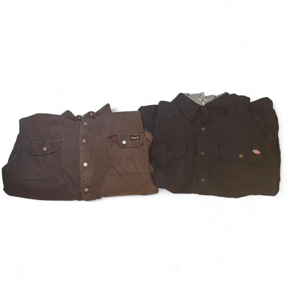 Dickies Work Shirt Jackets - Brown & Dark Brown Bundle Set